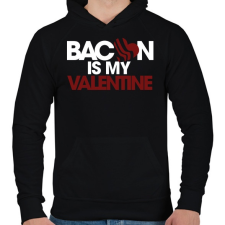PRINTFASHION Bacon is my Love - Férfi kapucnis pulóver - Fekete férfi pulóver, kardigán