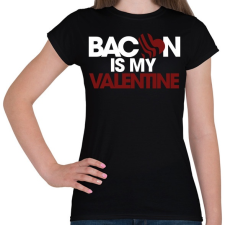 PRINTFASHION Bacon is my Love - Női póló - Fekete női póló