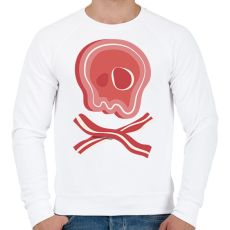 PRINTFASHION Bacon koponya - Férfi pulóver - Fehér