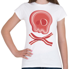 PRINTFASHION Bacon koponya - Női póló - Fehér