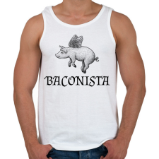 PRINTFASHION Baconista - Férfi atléta - Fehér atléta, trikó