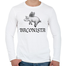 PRINTFASHION Baconista - Férfi hosszú ujjú póló - Fehér