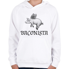 PRINTFASHION Baconista - Gyerek kapucnis pulóver - Fehér