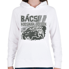 PRINTFASHION Bácsi kocsinak lőttek - Női kapucnis pulóver - Fehér női pulóver, kardigán