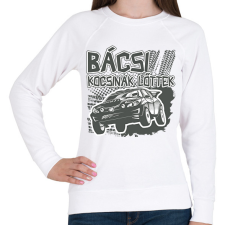 PRINTFASHION Bácsi kocsinak lőttek - Női pulóver - Fehér női pulóver, kardigán