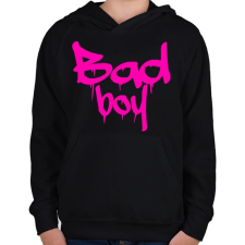 PRINTFASHION bad boy 3 - Gyerek kapucnis pulóver - Fekete gyerek pulóver, kardigán