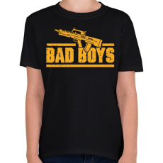 PRINTFASHION Bad boys gun - Gyerek póló - Fekete
