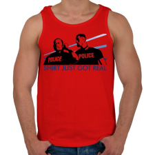 PRINTFASHION Bad boys Police - Férfi atléta - Piros atléta, trikó