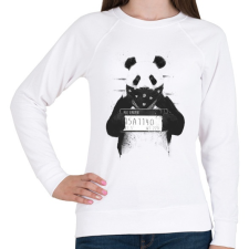 PRINTFASHION Bad panda - Női pulóver - Fehér női pulóver, kardigán
