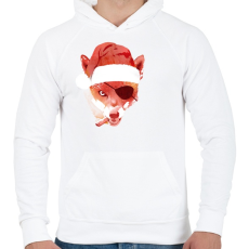 PRINTFASHION Bad santa - Férfi kapucnis pulóver - Fehér