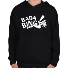 PRINTFASHION bada bing - Gyerek kapucnis pulóver - Fekete gyerek pulóver, kardigán