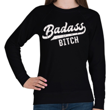 PRINTFASHION Badass b*tch - Női pulóver - Fekete női pulóver, kardigán