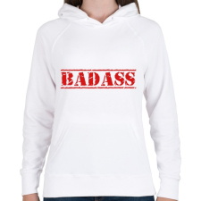 PRINTFASHION Badass - Női kapucnis pulóver - Fehér női pulóver, kardigán