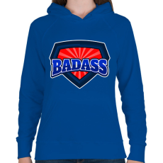 PRINTFASHION BADASS - Női kapucnis pulóver - Királykék