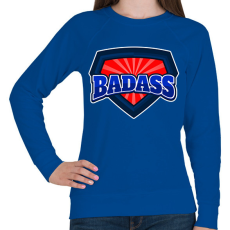 PRINTFASHION BADASS - Női pulóver - Királykék