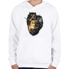 PRINTFASHION Baglyok - Gyerek kapucnis pulóver - Fehér gyerek pulóver, kardigán