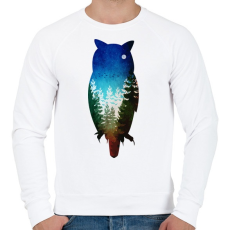 PRINTFASHION Bagoly absztrakt - Férfi pulóver - Fehér