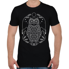 PRINTFASHION Bagoly az erdőben - Férfi póló - Fekete