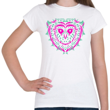 PRINTFASHION Bagoly dizájn - Női póló - Fehér női póló