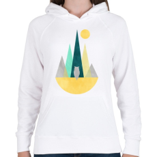 PRINTFASHION Bagoly és hegyek - Női kapucnis pulóver - Fehér