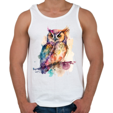 PRINTFASHION Bagoly - Férfi atléta - Fehér atléta, trikó