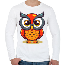 PRINTFASHION Bagoly - Férfi hosszú ujjú póló - Fehér férfi póló