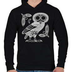 PRINTFASHION Bagoly - Férfi kapucnis pulóver - Fekete