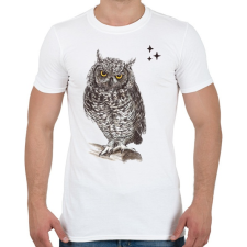 PRINTFASHION bagoly - Férfi póló - Fehér férfi póló
