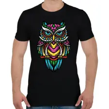 PRINTFASHION Bagoly  - Férfi póló - Fekete férfi póló