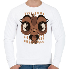 PRINTFASHION Bagoly - Férfi pulóver - Fehér