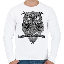 PRINTFASHION bagoly - Férfi pulóver - Fehér férfi pulóver, kardigán