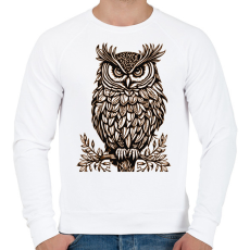PRINTFASHION Bagoly  - Férfi pulóver - Fehér