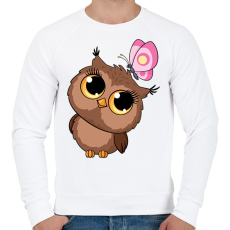 PRINTFASHION bagoly - Férfi pulóver - Fehér