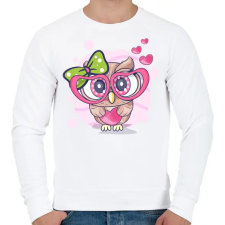 PRINTFASHION Bagoly  - Férfi pulóver - Fehér férfi pulóver, kardigán