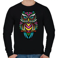 PRINTFASHION Bagoly  - Férfi pulóver - Fekete férfi pulóver, kardigán