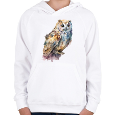 PRINTFASHION Bagoly - Gyerek kapucnis pulóver - Fehér gyerek pulóver, kardigán