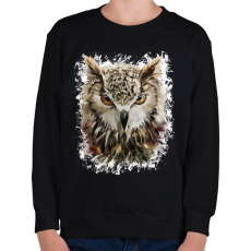 PRINTFASHION bagoly - Gyerek pulóver - Fekete