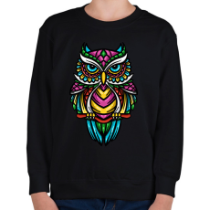 PRINTFASHION Bagoly  - Gyerek pulóver - Fekete