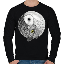 PRINTFASHION Bagoly jin jang - Férfi pulóver - Fekete férfi pulóver, kardigán