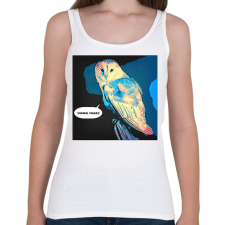 PRINTFASHION Bagoly - Női atléta - Fehér női trikó