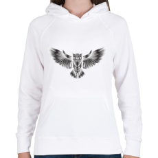 PRINTFASHION Bagoly - Női kapucnis pulóver - Fehér