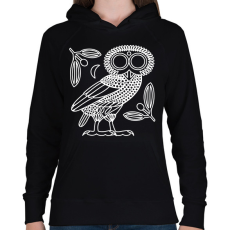 PRINTFASHION Bagoly - Női kapucnis pulóver - Fekete