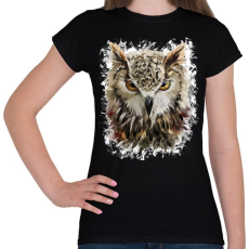 PRINTFASHION bagoly - Női póló - Fekete