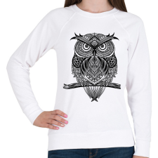 PRINTFASHION bagoly - Női pulóver - Fehér női pulóver, kardigán