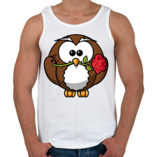 PRINTFASHION Bagoly rózsaszállal - Férfi atléta - Fehér atléta, trikó
