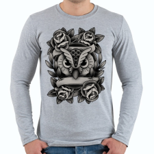 PRINTFASHION Bagolyszerelem - Férfi hosszú ujjú póló - Sport szürke férfi póló