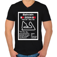 PRINTFASHION Bahrain grand prix - Férfi V-nyakú póló - Fekete