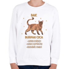 PRINTFASHION Bak - Burmai cica - Gyerek pulóver - Fehér gyerek pulóver, kardigán