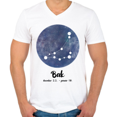 PRINTFASHION Bak - Férfi V-nyakú póló - Fehér