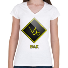 PRINTFASHION Bak - Női V-nyakú póló - Fehér